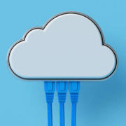 Cables connected to cloud.