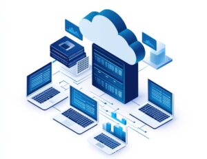 server room backup cloud illustration