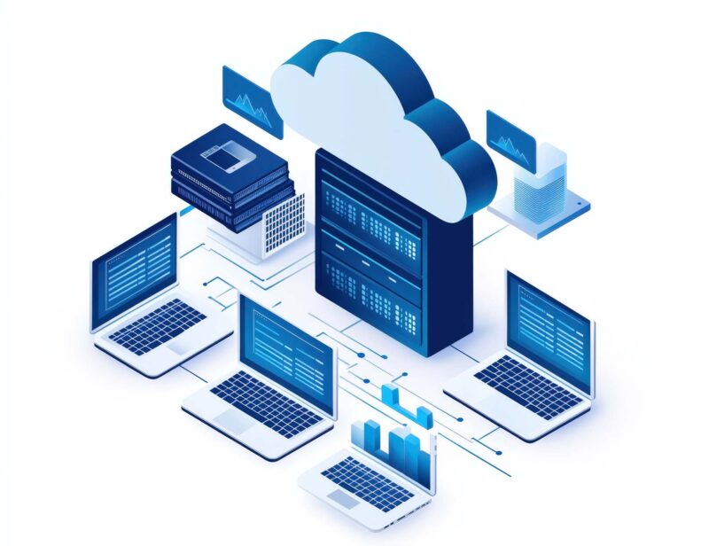 server room backup cloud illustration